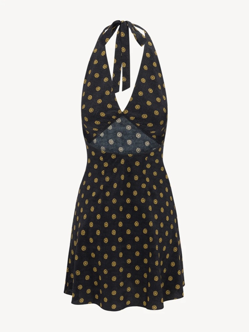 Réalisation Par The Leila Halter Backless Mini Dress 100% Silk in Sunburst XL - Picture 8 of 15